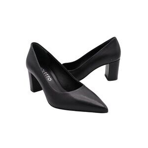 Poletto Pointed toe block heel leather pumps